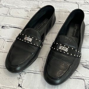 Brighton black leather loafers